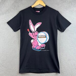Vintage 1991 Energizer Bunny T Shirt Mens Small Black Single Stitch Made in USA